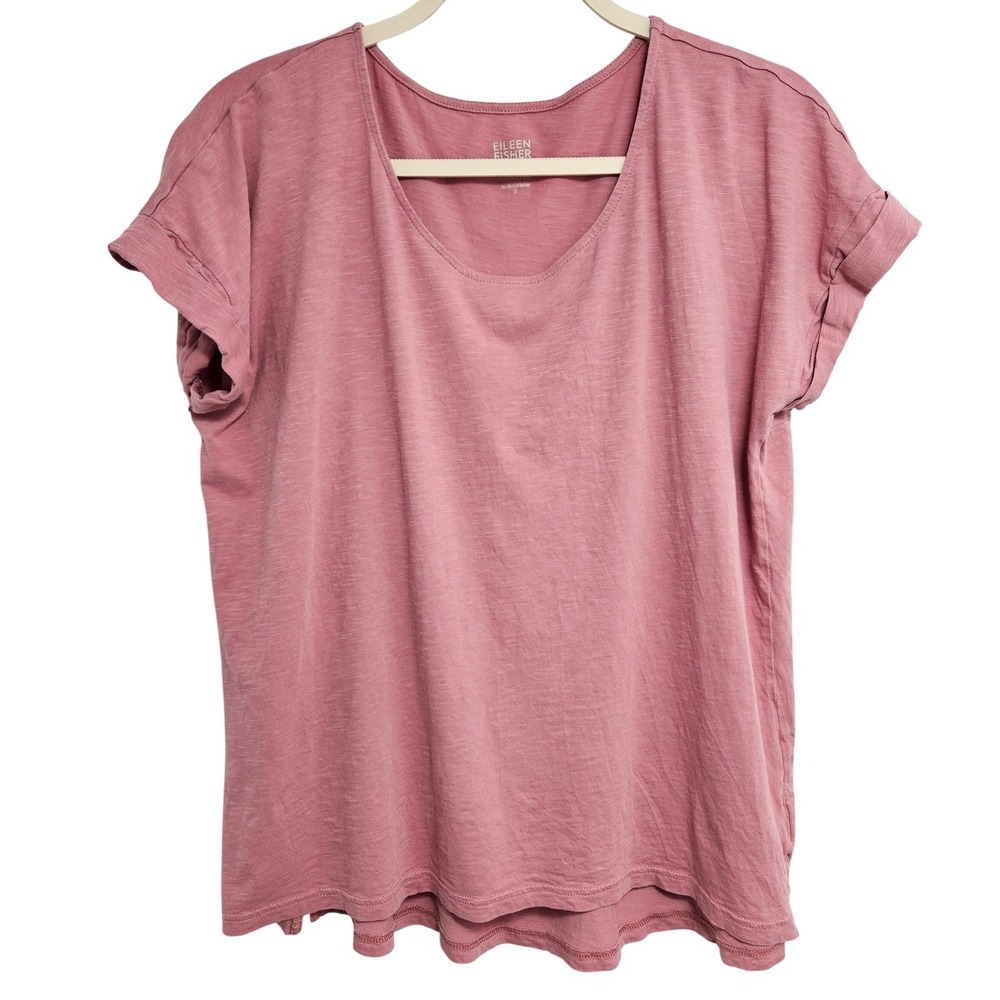 Eileen‎ Fisher 100% Organic Cotton Top Minimalist Capsule Relaxed Boho Pink S